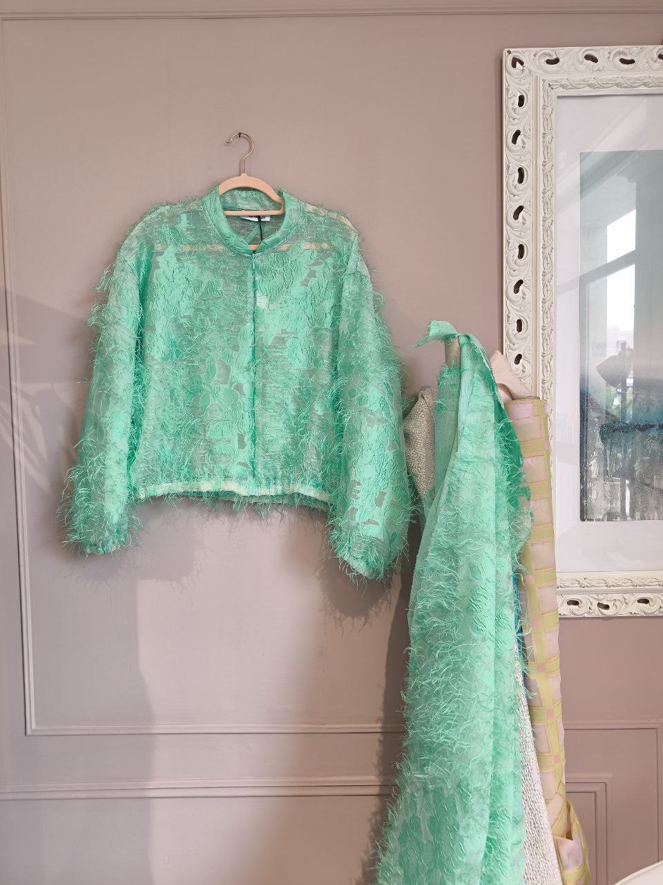BOMBER organza seta plumage