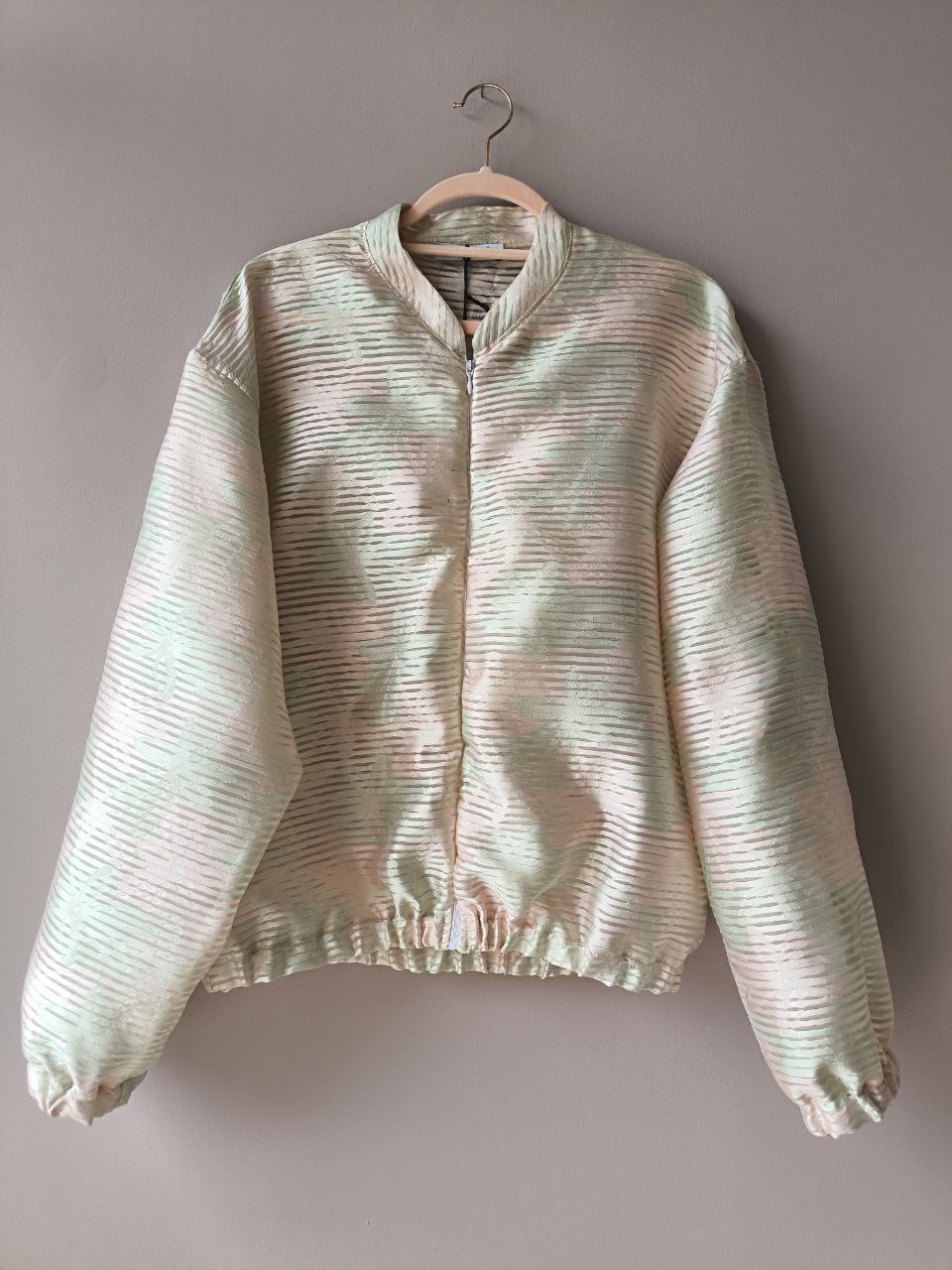 BOMBER organza in seta - rosa beige