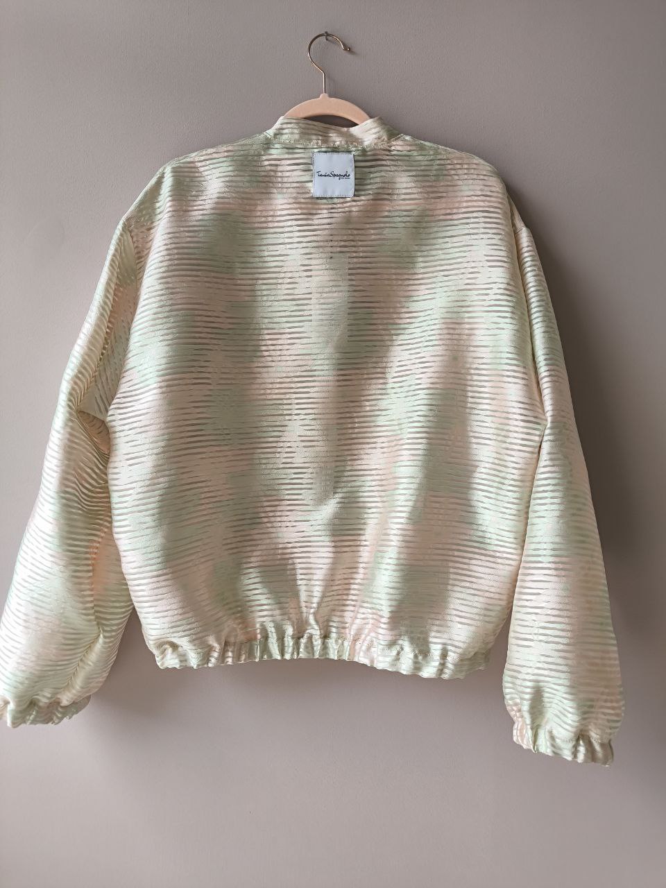 BOMBER organza in seta - rosa beige
