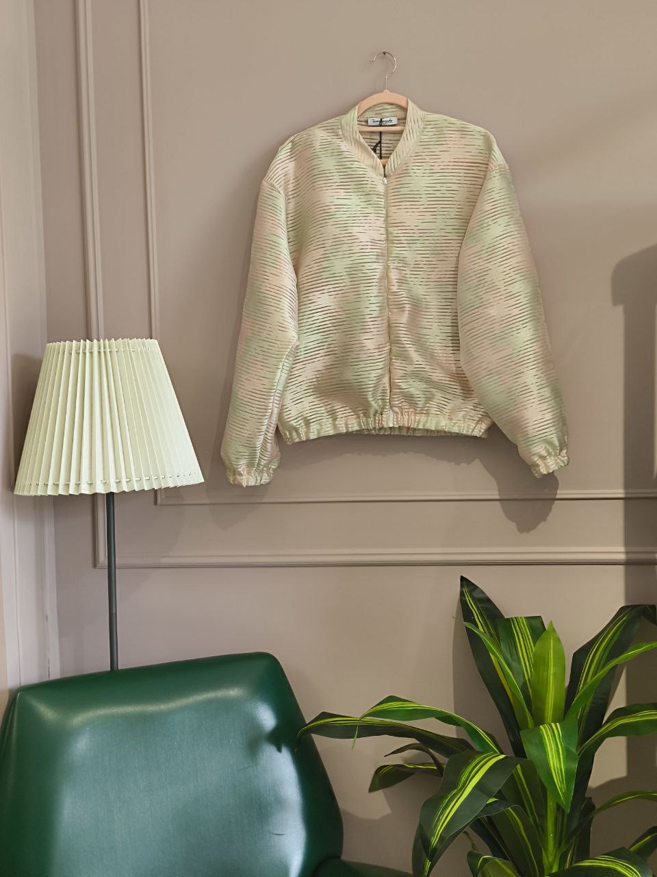 BOMBER organza in seta - rosa beige