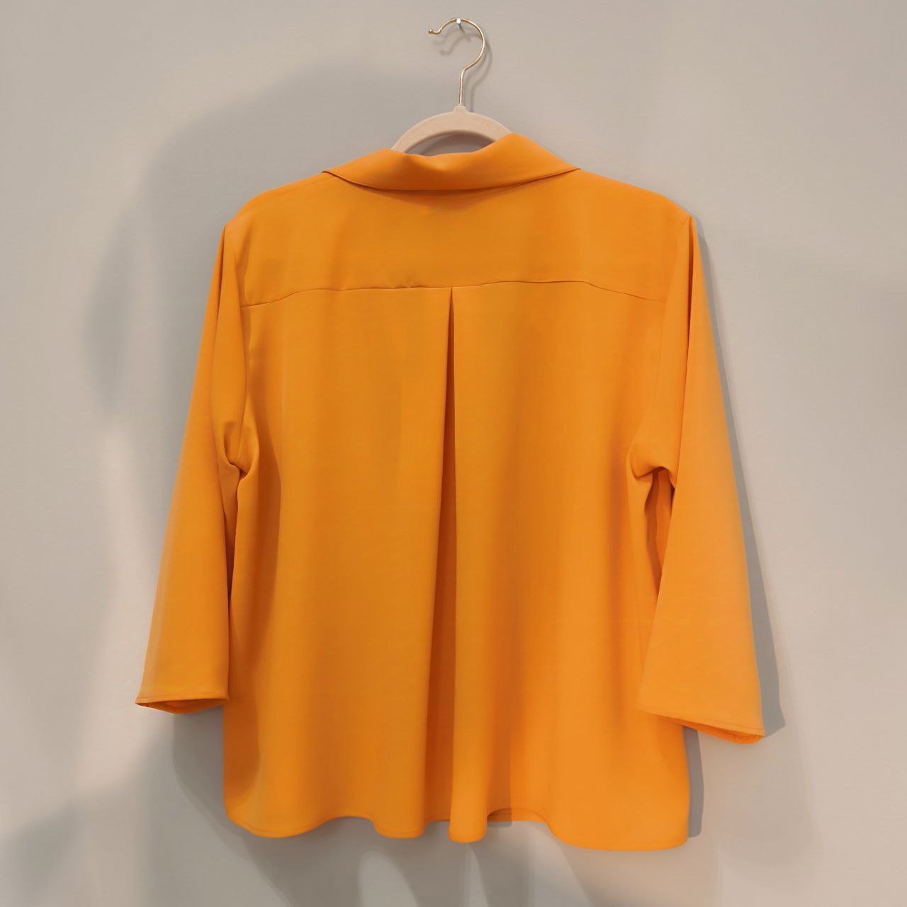 Camicia blusa basica con scollo a V e colletto a vela