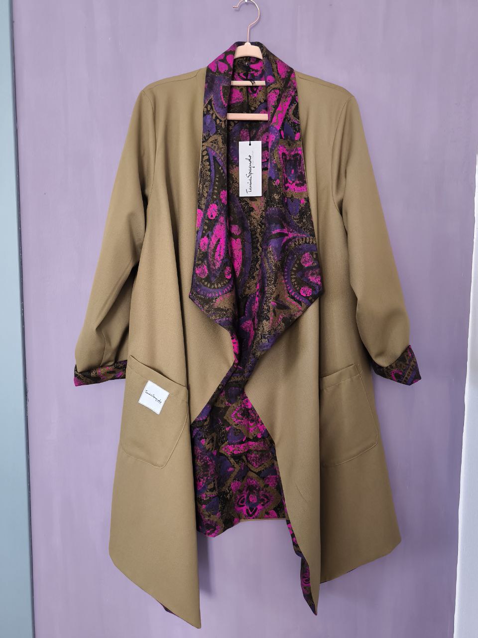 CAPPOTTO FLUIDO LEGGERO REVERSIBILE FANGO-VIOLA