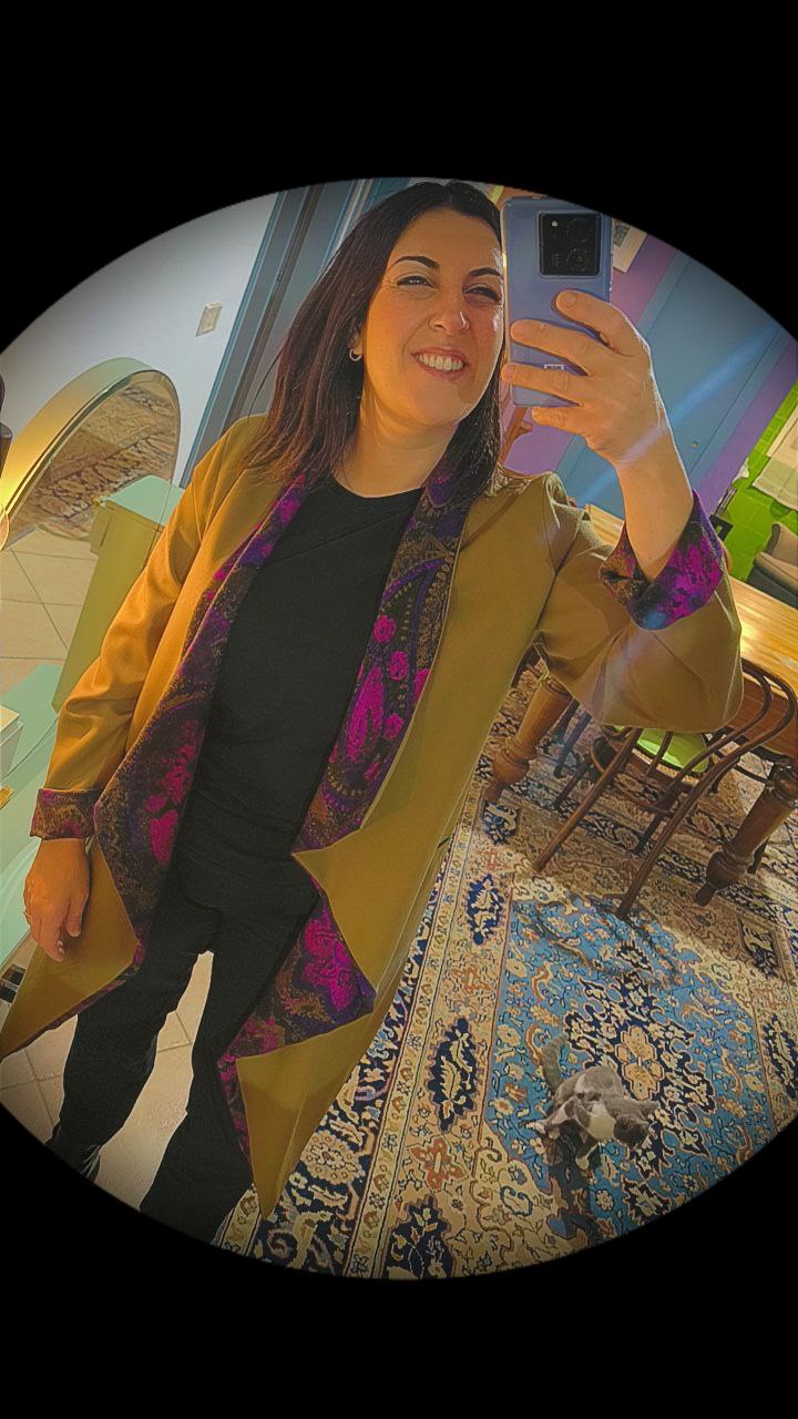 CAPPOTTO FLUIDO LEGGERO REVERSIBILE FANGO-VIOLA