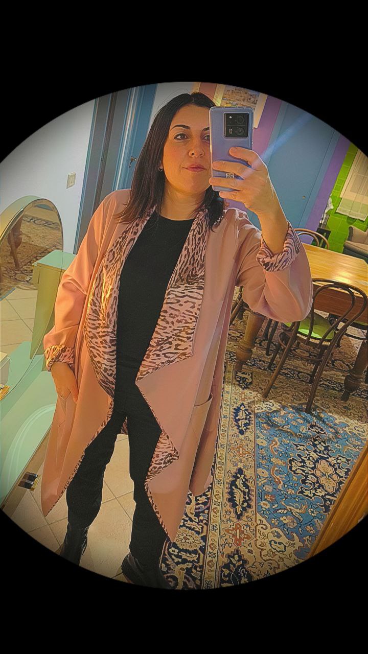 CAPPOTTO FLUIDO LEGGERO REVERSIBILE ROSA CIPRIA-PINK ANIMALIER