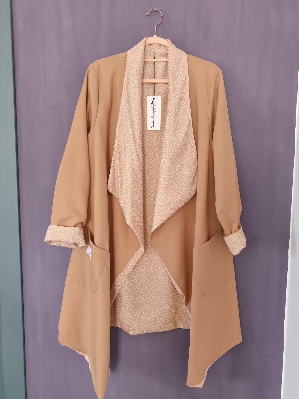 CAPPOTTO FLUIDO LEGGERO REVERSIBILE CACAO - MICRO POIS