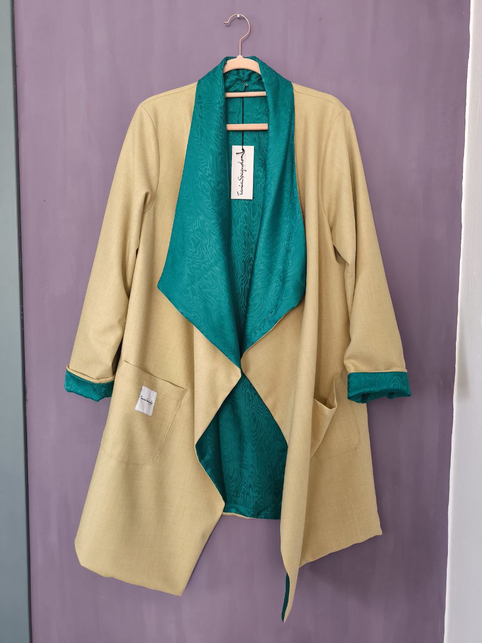 CAPPOTTO FLUIDO LEGGERO REVERSIBILE CALCE - SMERALDO