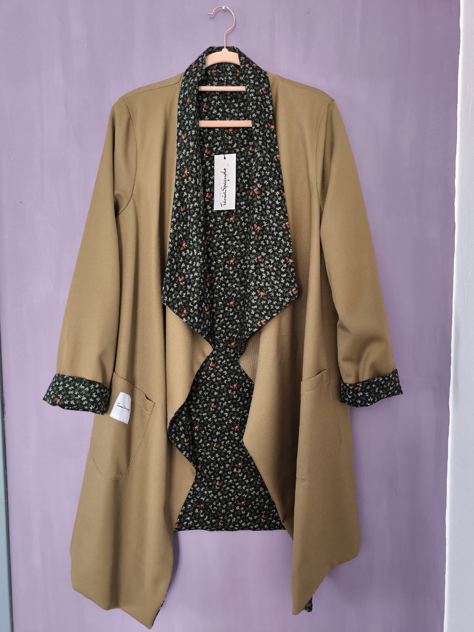 CAPPOTTO FLUIDO LEGGERO REVERSIBILE FANGO-GREEN