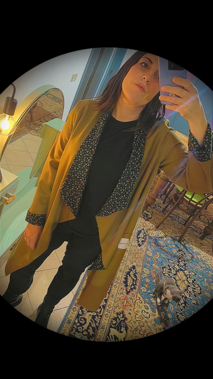CAPPOTTO FLUIDO LEGGERO REVERSIBILE FANGO-GREEN