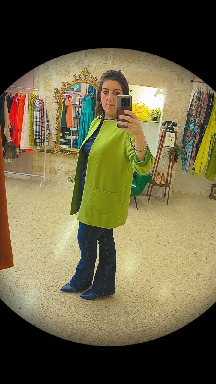 GIACCA LUNGA GIROCOLLO - MISTO LANA VERDE