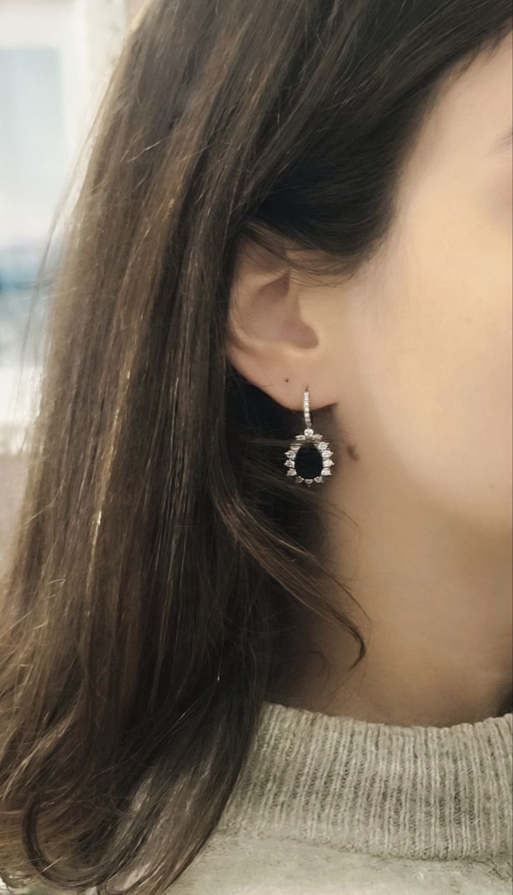 ORECCHINI GOCCIA BLU SILVER