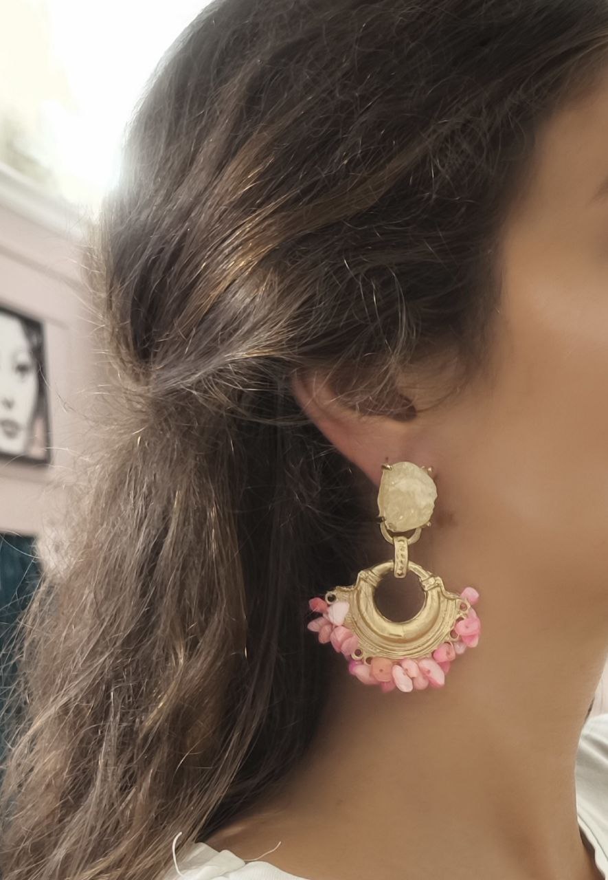 ORECCHINI ROSA E ORO