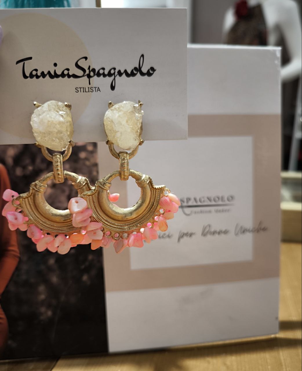 ORECCHINI ROSA E ORO