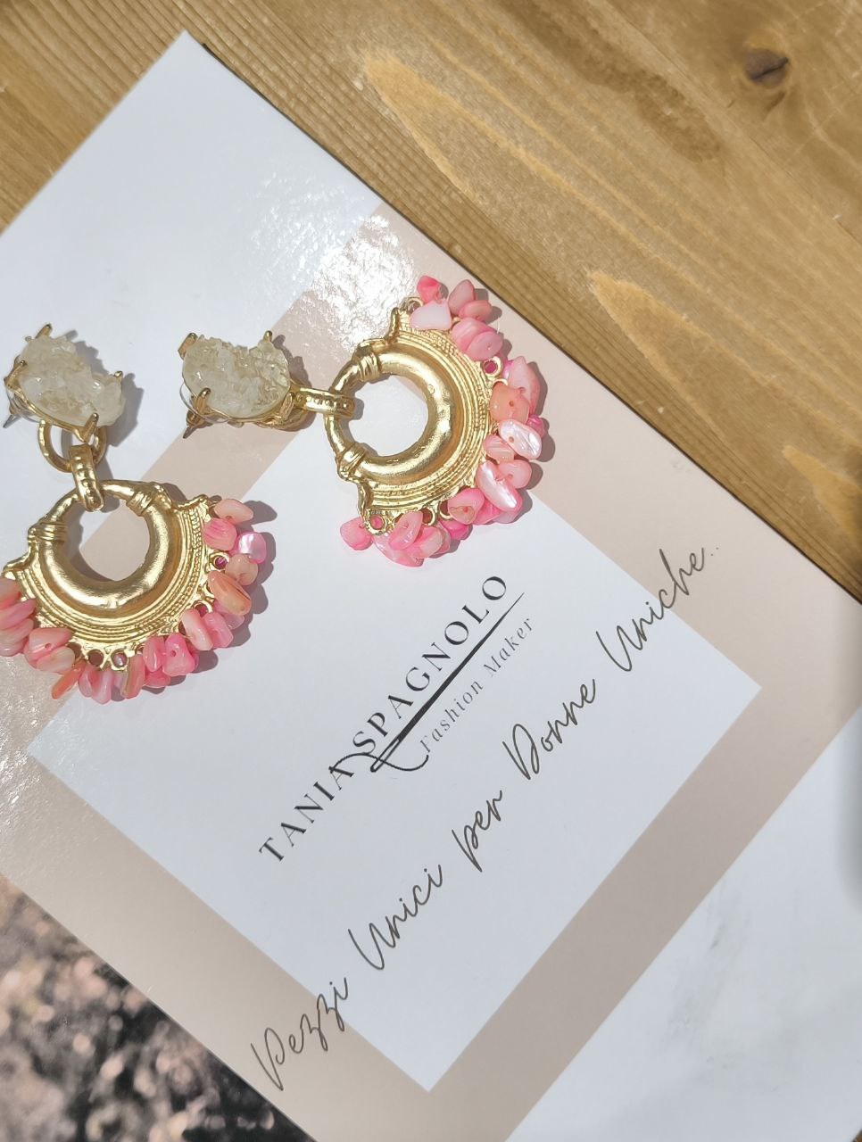 ORECCHINI ROSA E ORO