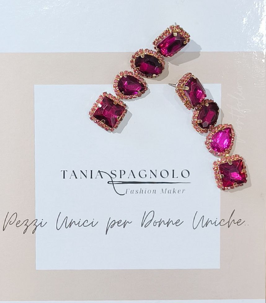 ORECCHINI PIETRA FUCSIA