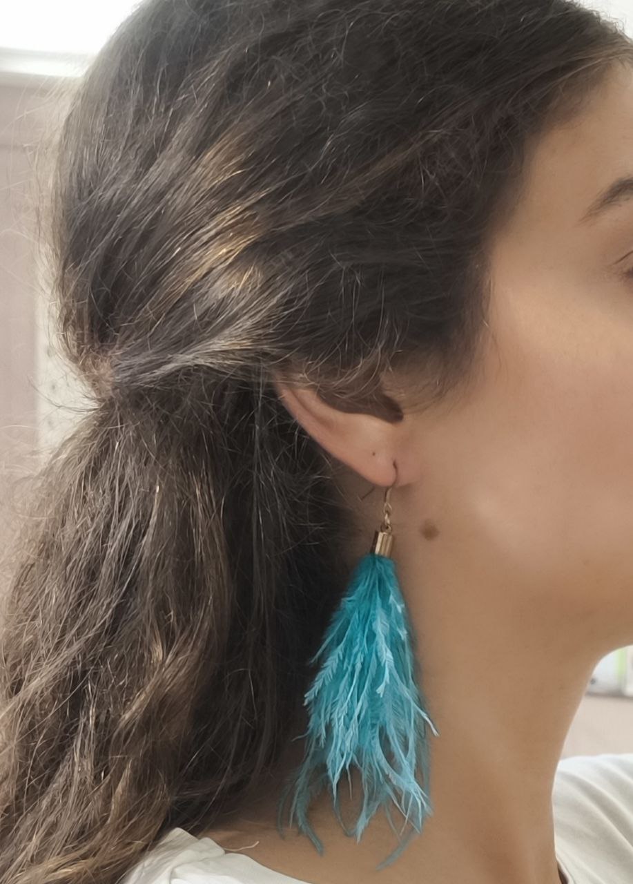 ORECCHINI PIUME BLU