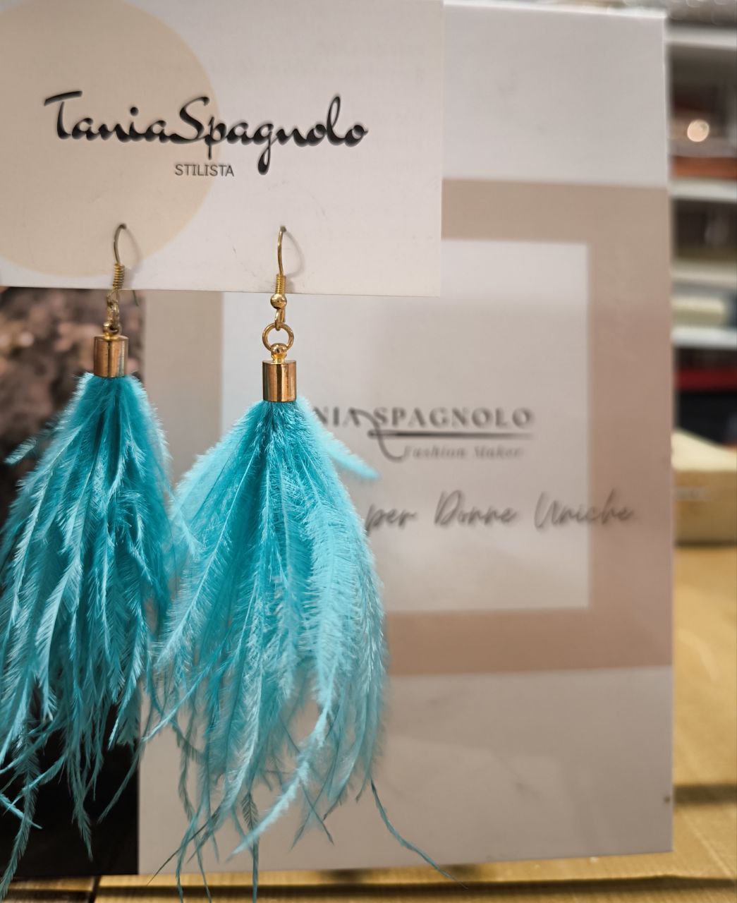 ORECCHINI PIUME BLU