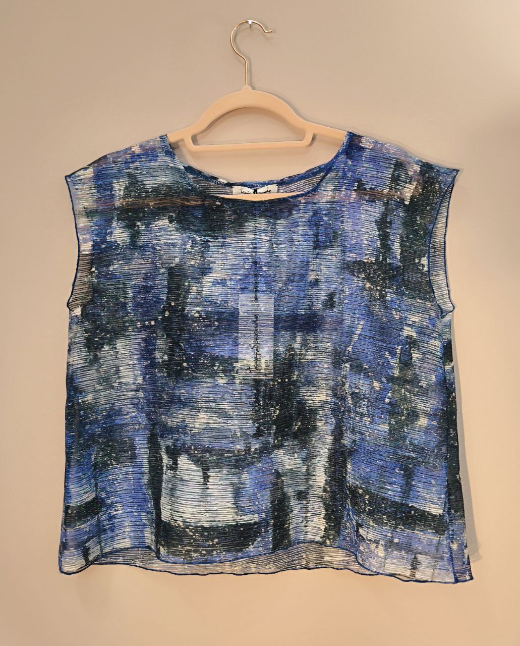 TOP SOTTOGIACCA IN SETA BLUETTE