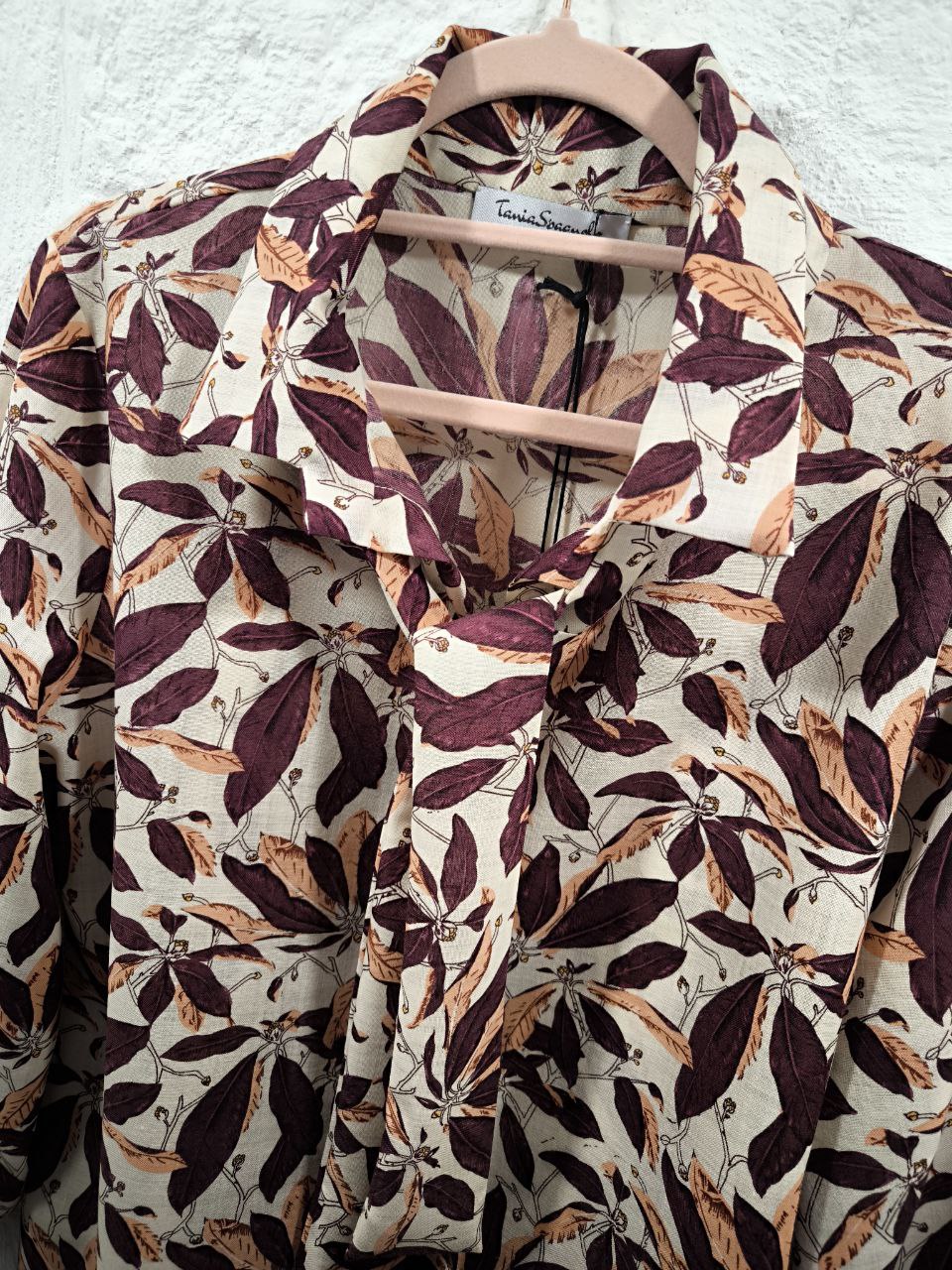CAMICIA FANTASIA BURGUNDY CON CRAVATTINO