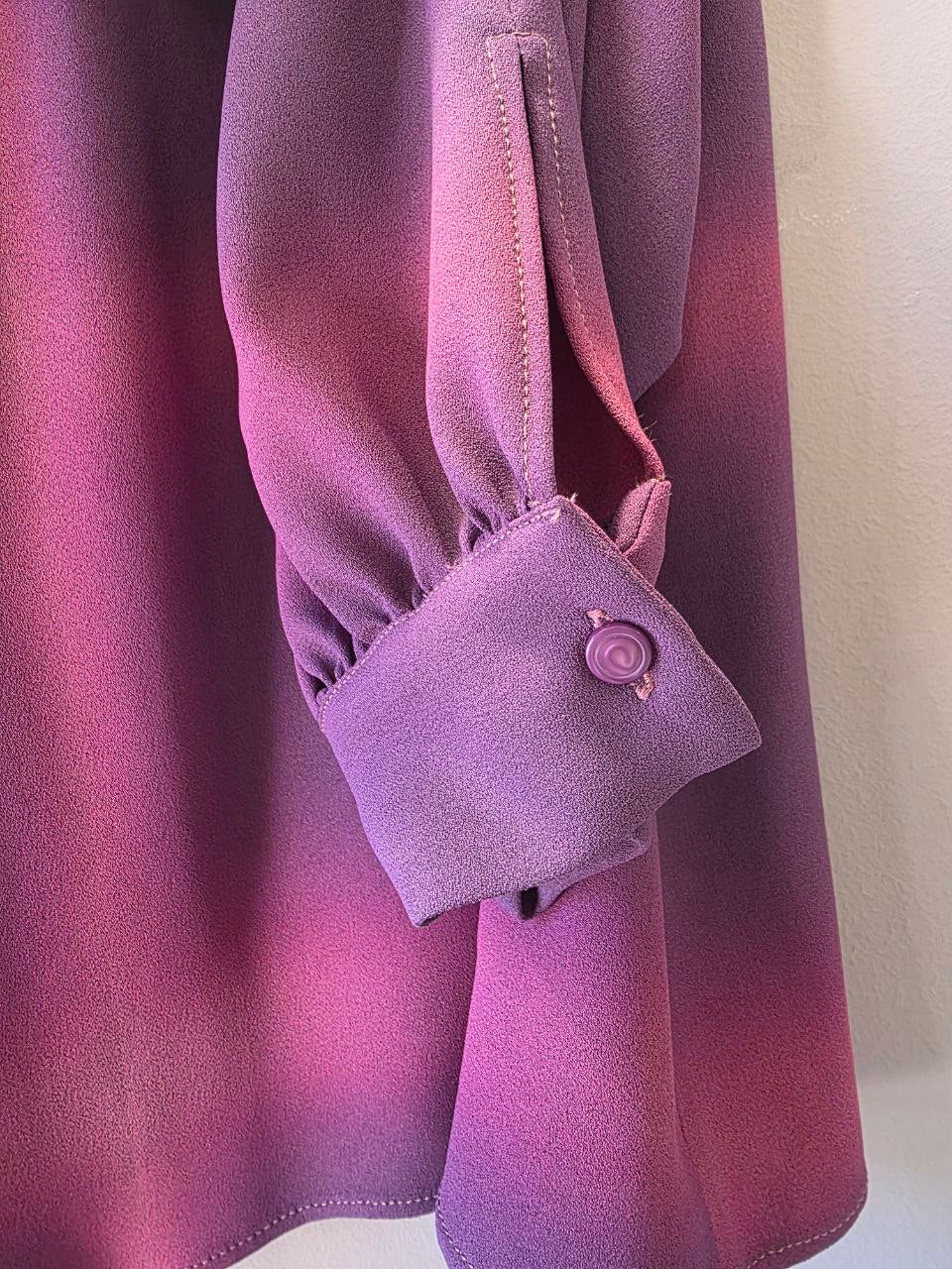 Camicia blusa in frescolana striped color bouganvillea