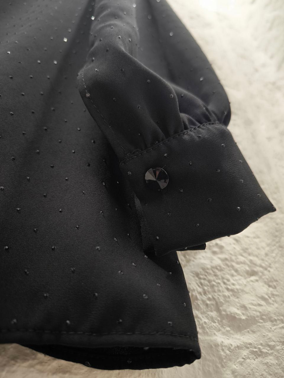 CAMICIA BLACK RAINSTONES CON CRAVATTINO