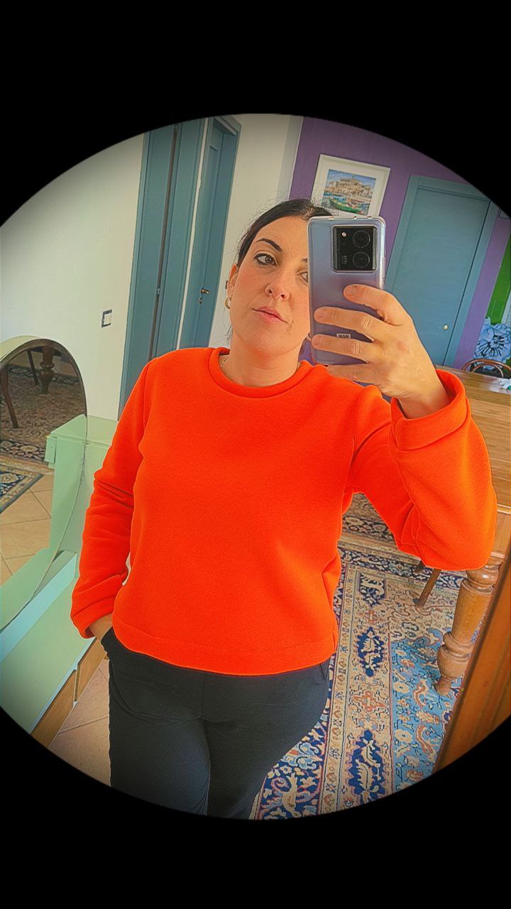 FELPA GIROCOLLO DONNA orange