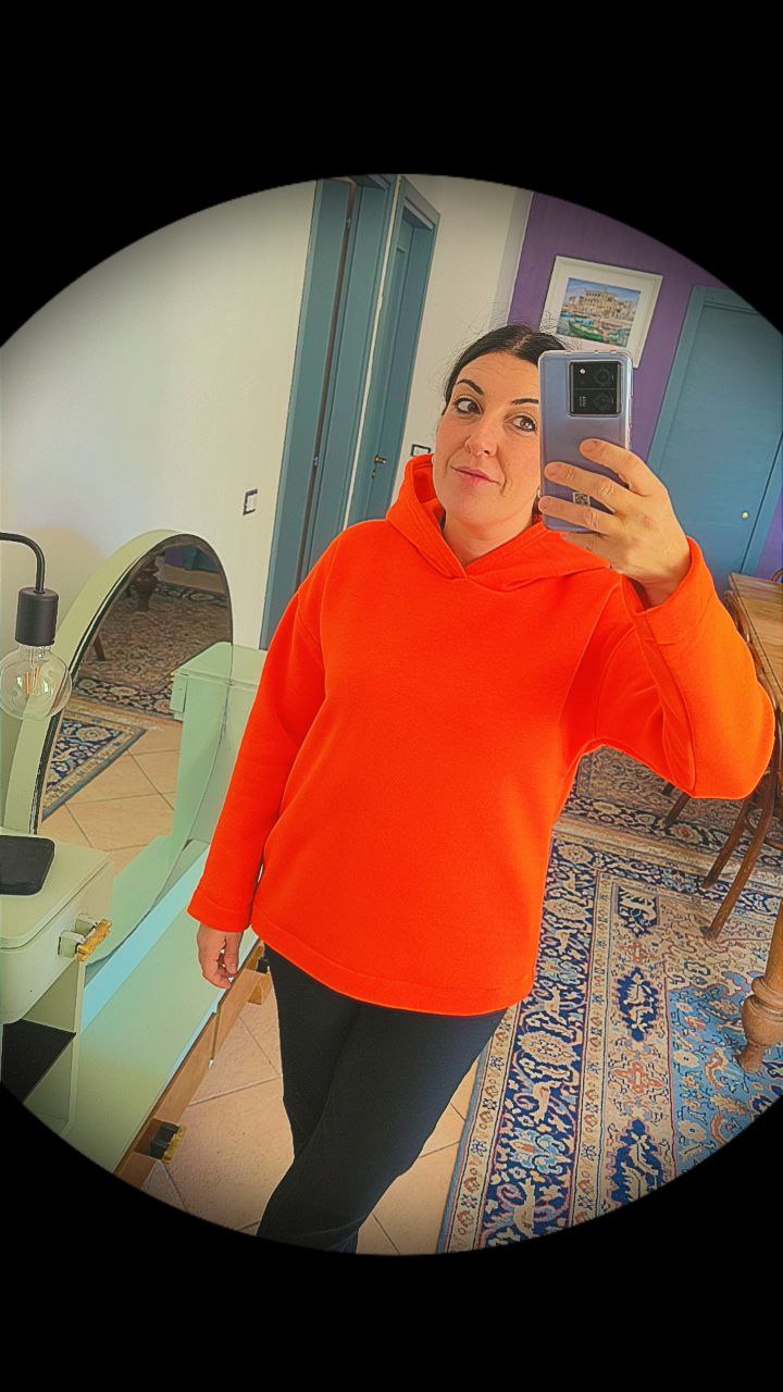 FELPA HOODIE DONNA orange