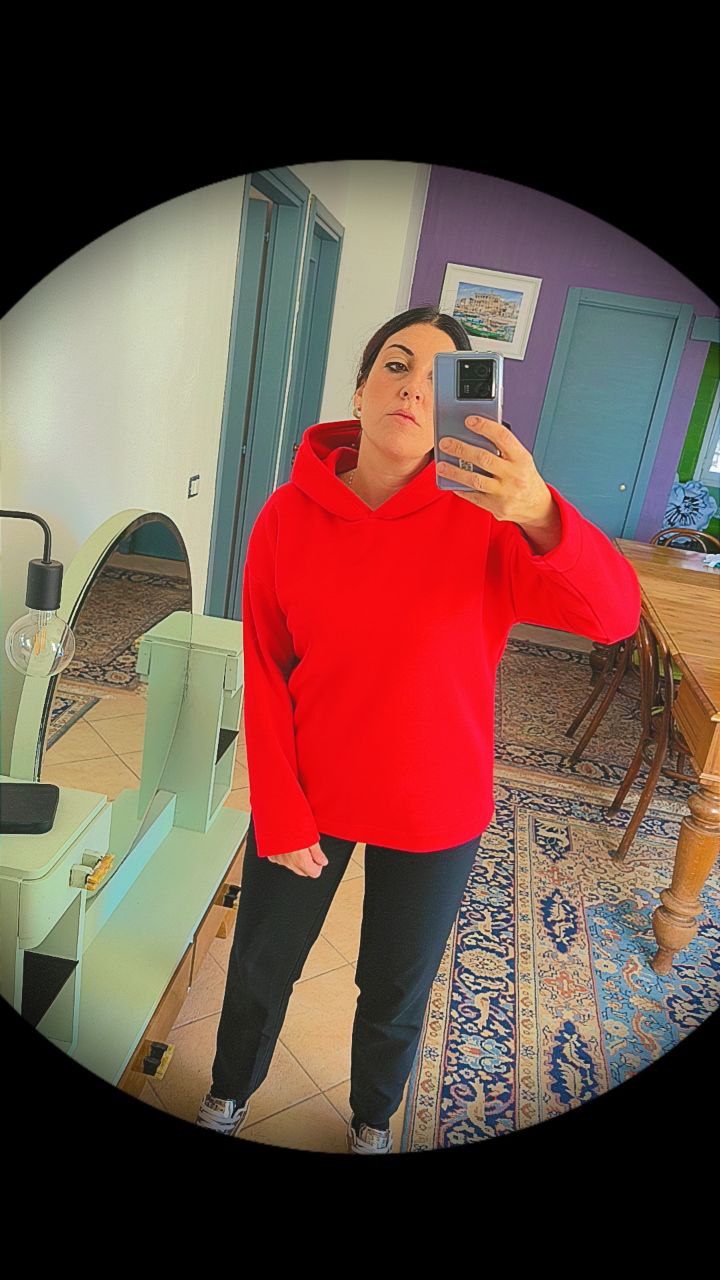 FELPA HOODIE DONNA rossa
