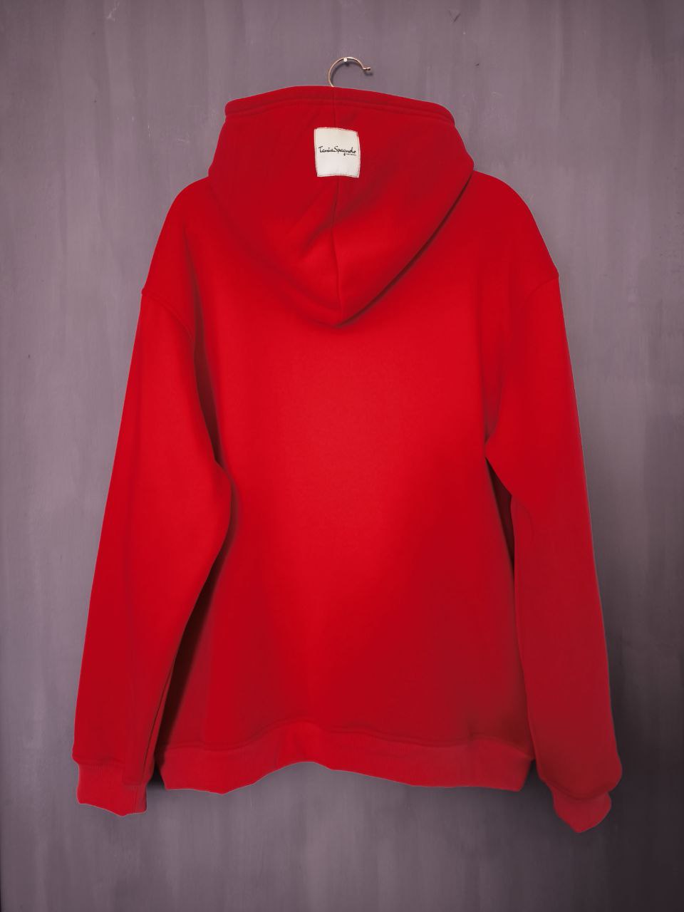 Felpa con cappuccio morbidissima colore rosso