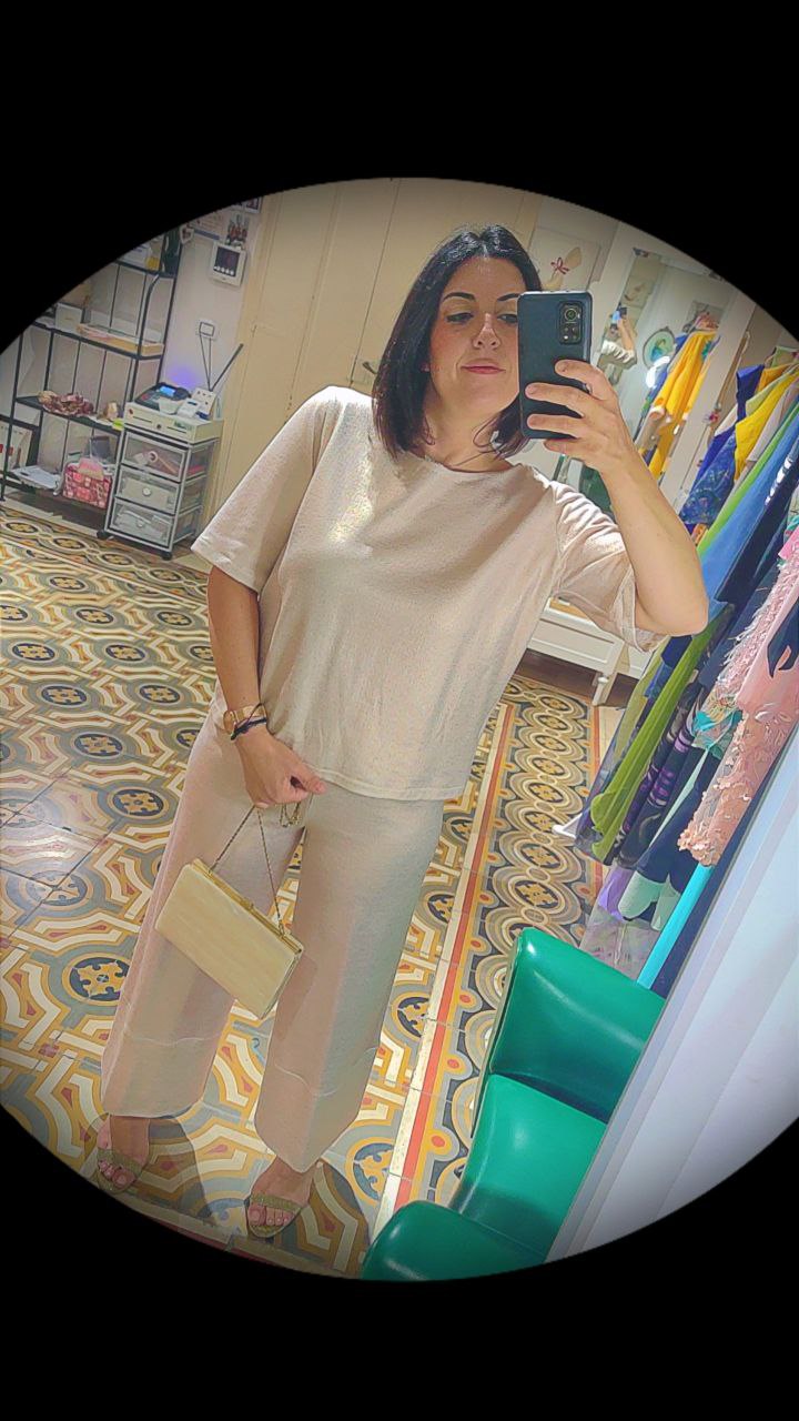 GONNA FELPA LAMINATA ROSA