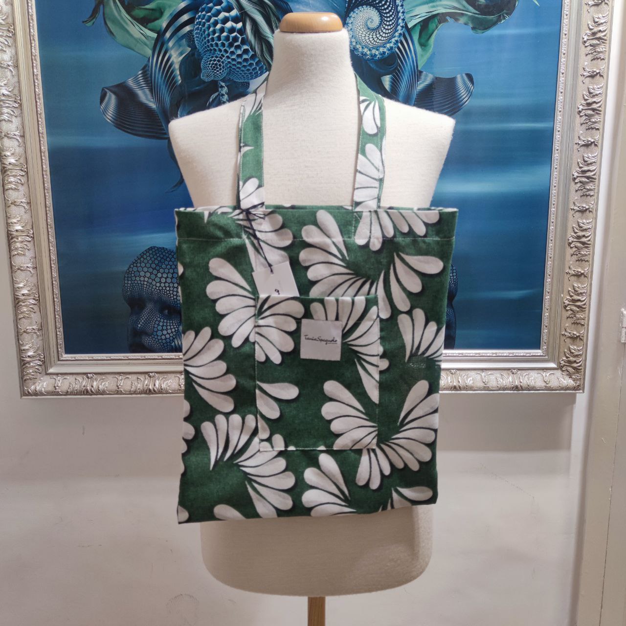 BORSA SHOPPER fantasia verde