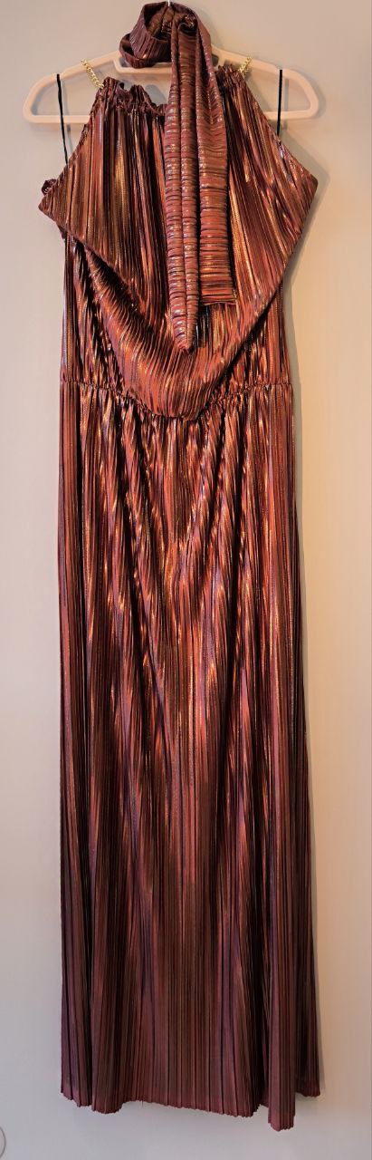 Atelier N.8231 - Abito plisse maylar marrone