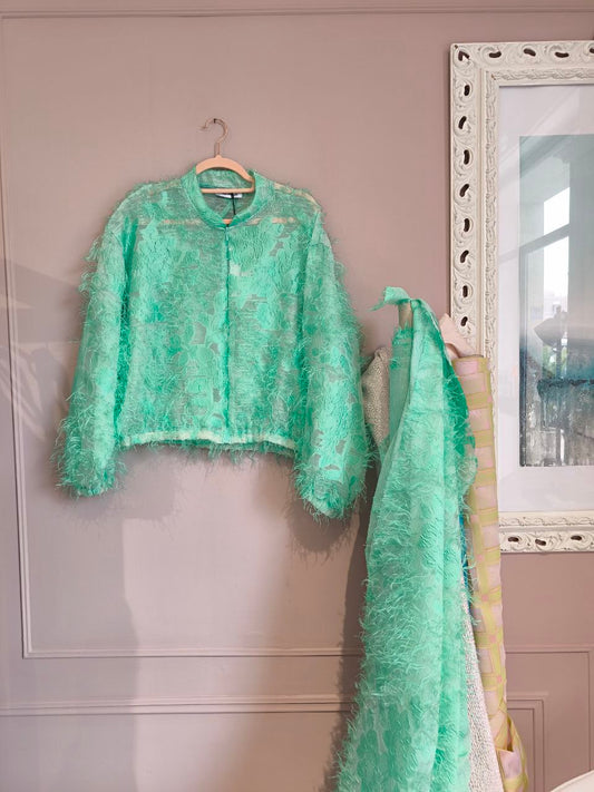 BOMBER organza seta plumage