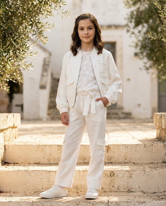 Completo Prima Comunione con pantalone baggy con tee e bomber