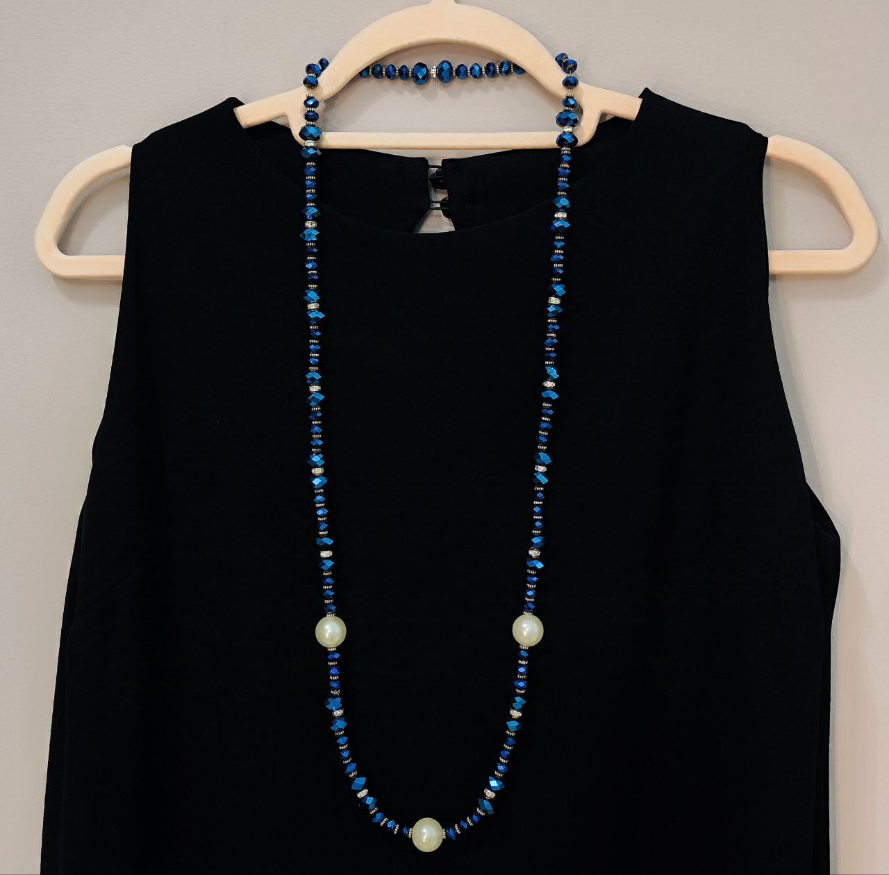 COLLANA FASHION BLU E ARGENTO