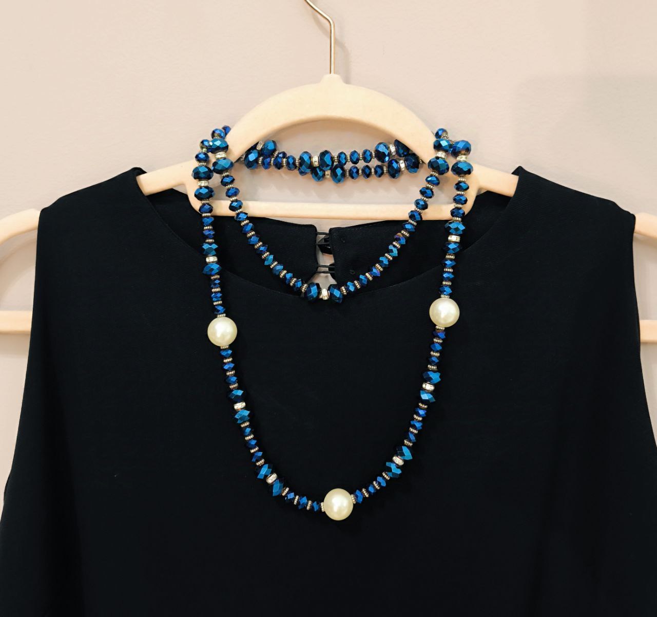 COLLANA FASHION BLU E ARGENTO