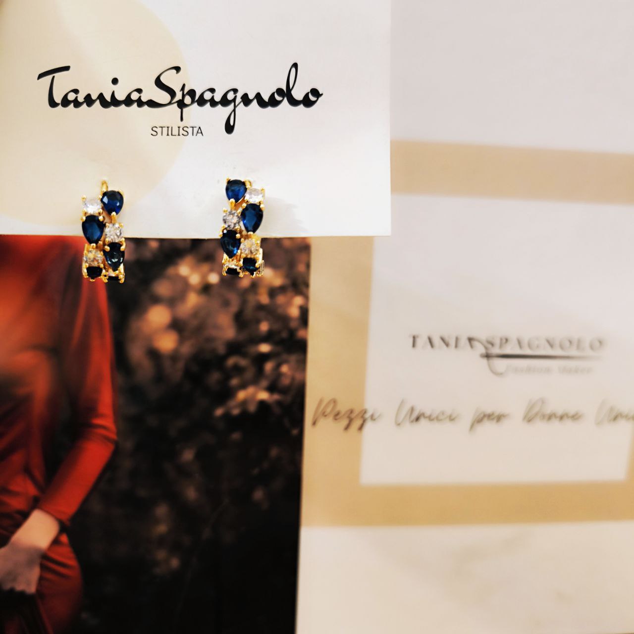 ORECCHINI GIOIELLO BLU E ORO