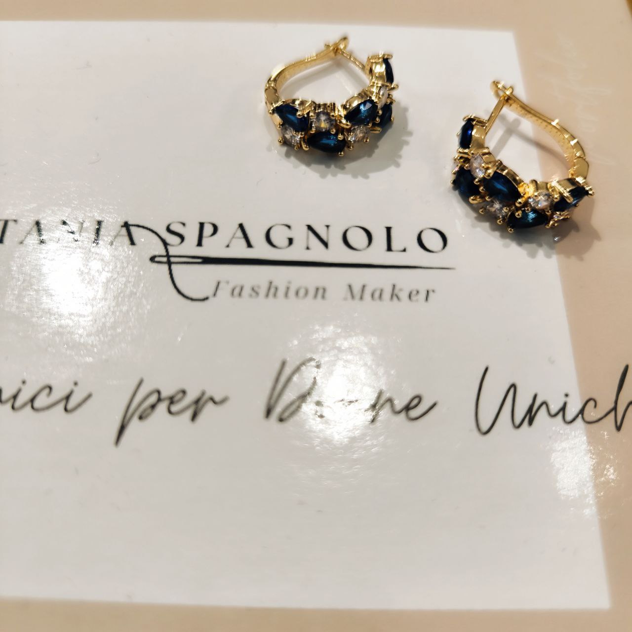 ORECCHINI GIOIELLO BLU E ORO