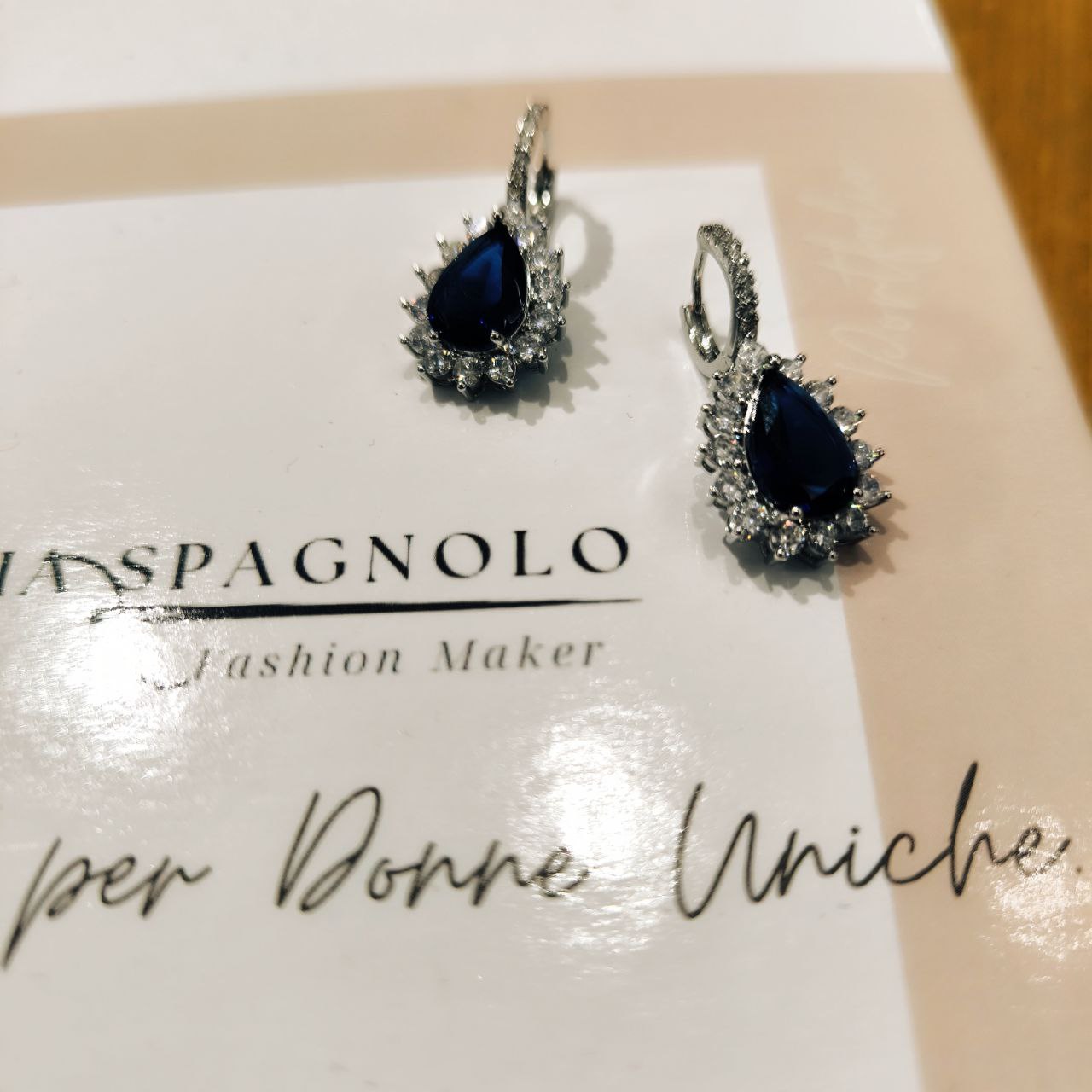 ORECCHINI GOCCIA BLU SILVER