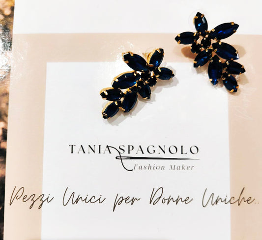 ORECCHINI GIOIELLO PIETRA BLU E ORO