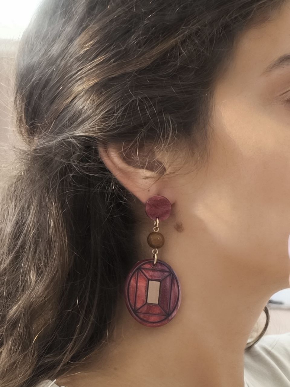 ORECCHINI BORDEAUX