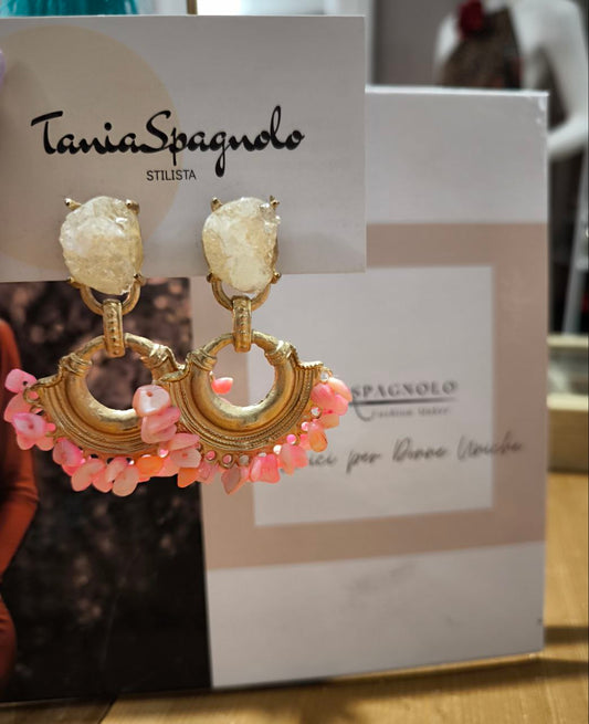 ORECCHINI ROSA E ORO