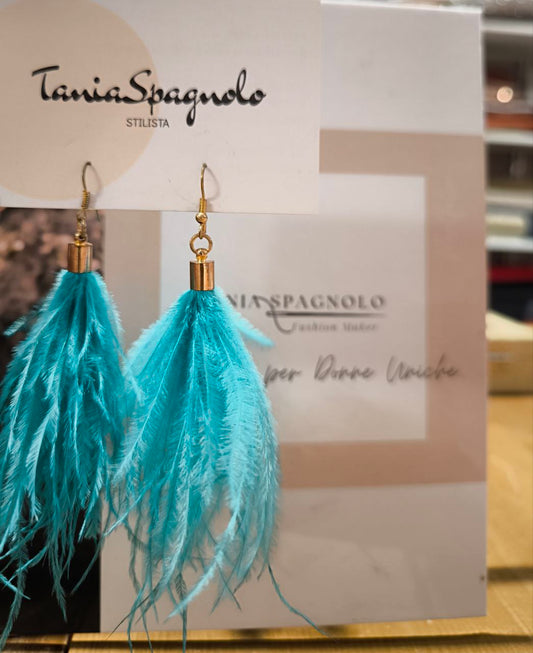 ORECCHINI PIUME BLU