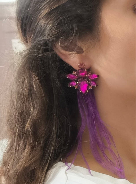 ORECCHINO PIUME FUCSIA