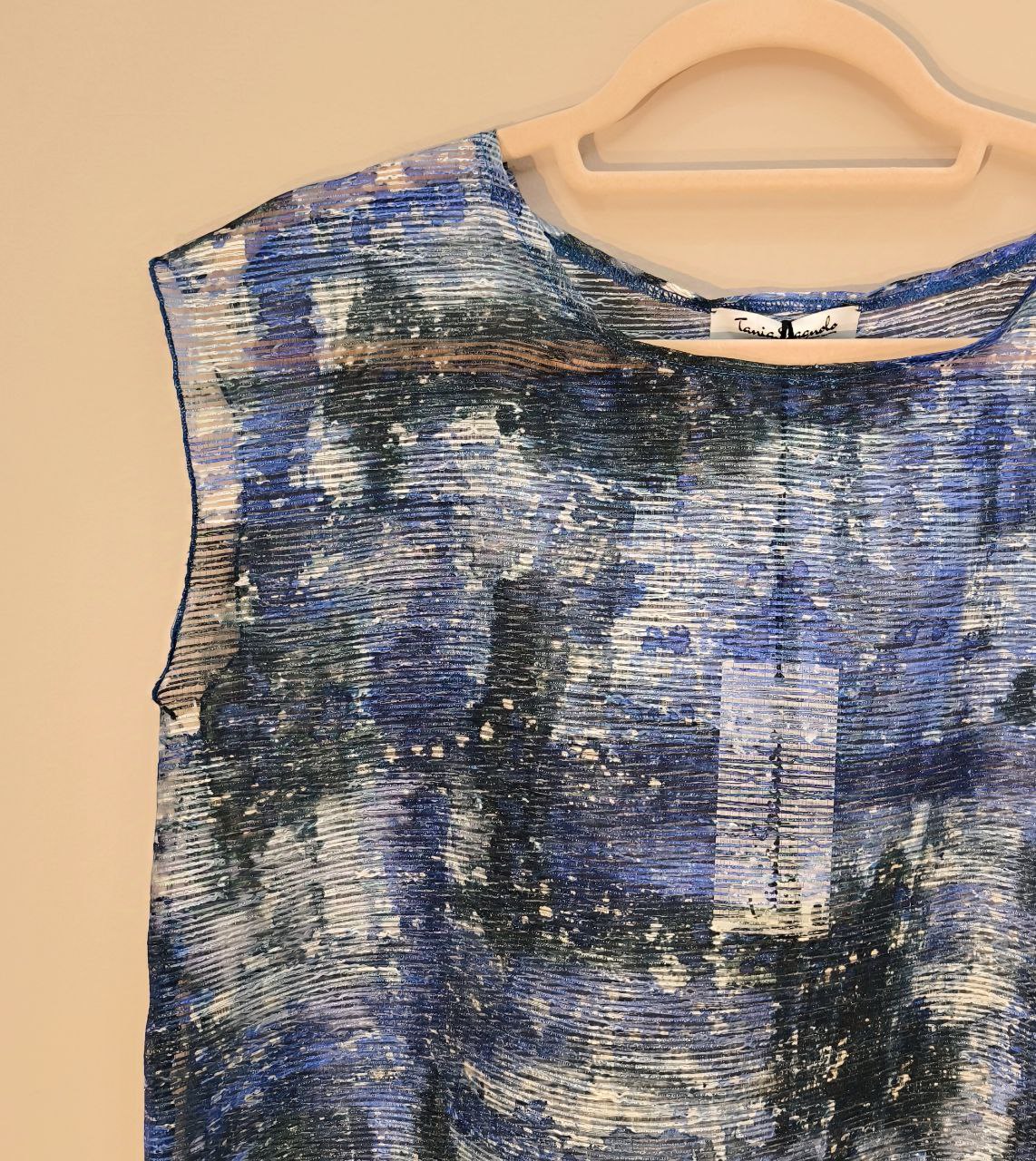 TOP SOTTOGIACCA IN SETA BLUETTE