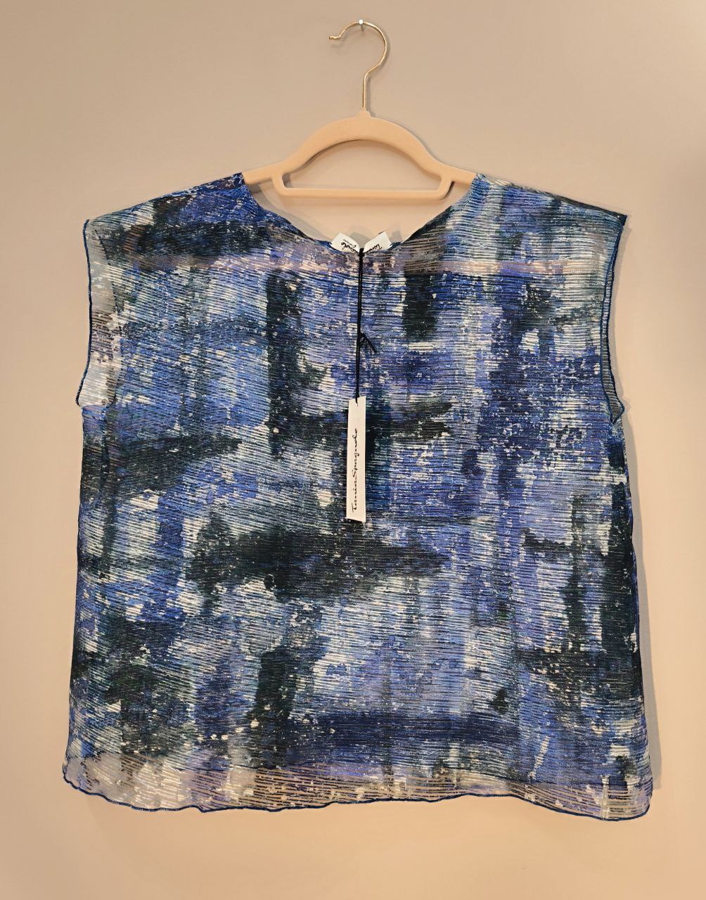 TOP SOTTOGIACCA IN SETA BLUETTE