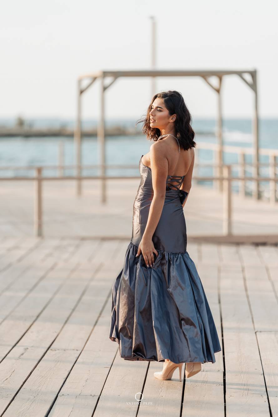 05. Coordinato Red Carpet bustier e gonna in taffeta cerimonia elegante