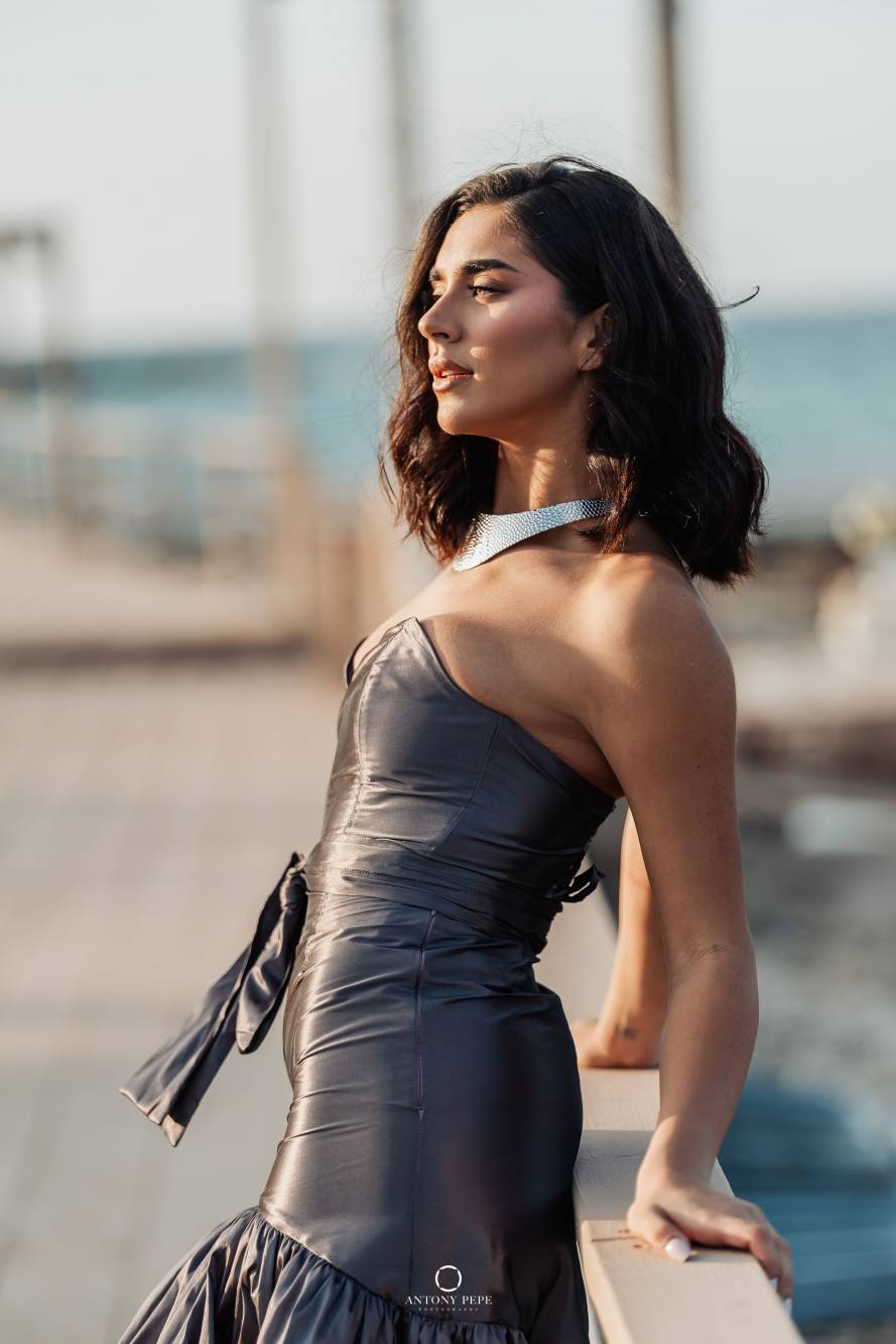 05. Coordinato Red Carpet bustier e gonna in taffeta cerimonia elegante