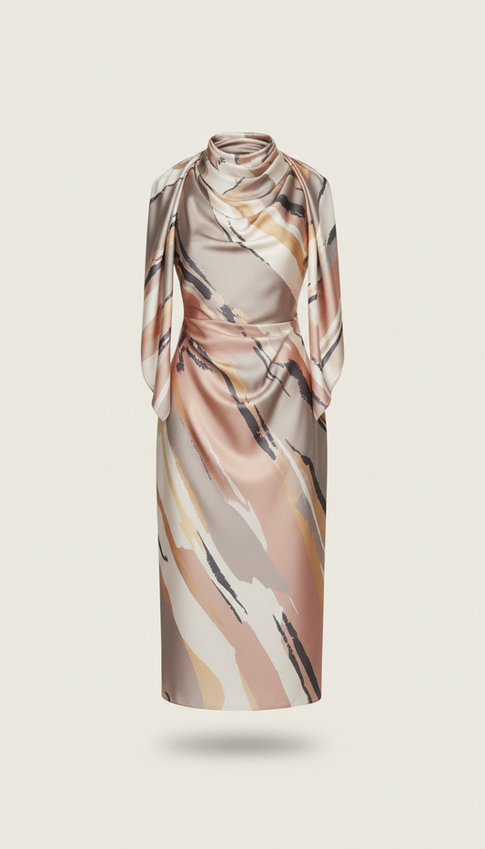Foulard in seta blushed stone