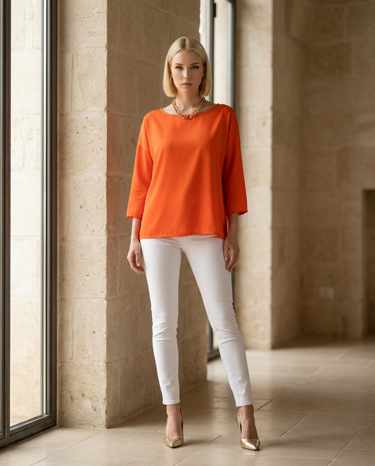 Blusa sottogiacca in crepe de chine OPACO - colore a scelta