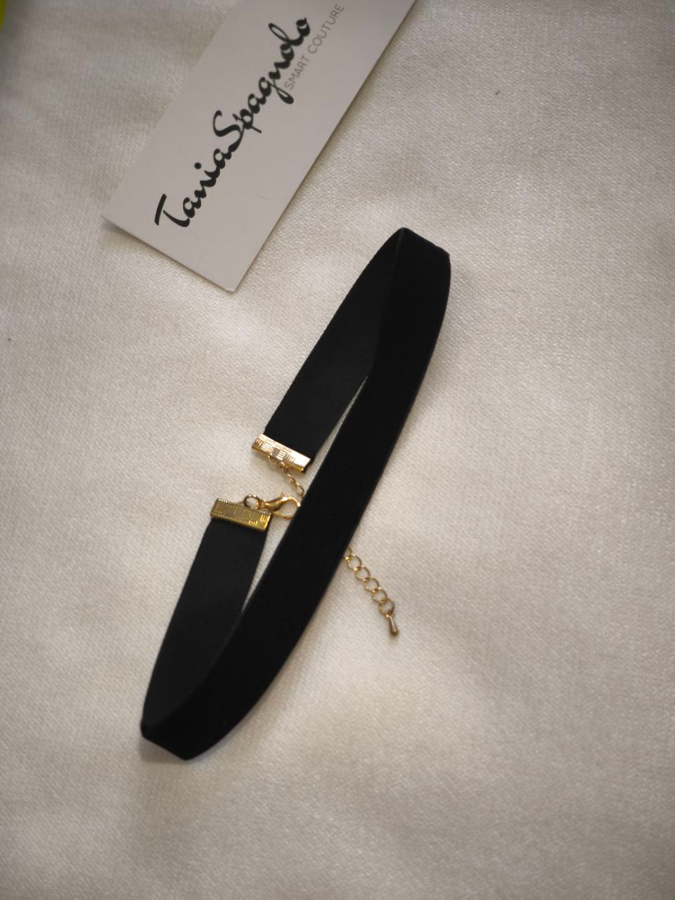 Chocker in velluto nero e oro